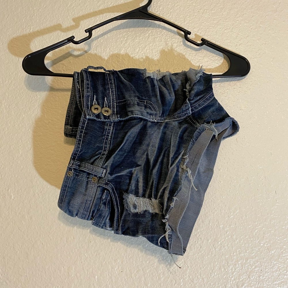 Blue Asphalt Distressed Cuffed Shorts